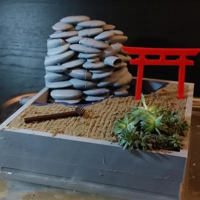 Khu vườn thiền với thác nước hoạt động được