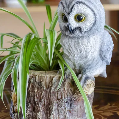 Owl themed planter/desk organizer/item holder