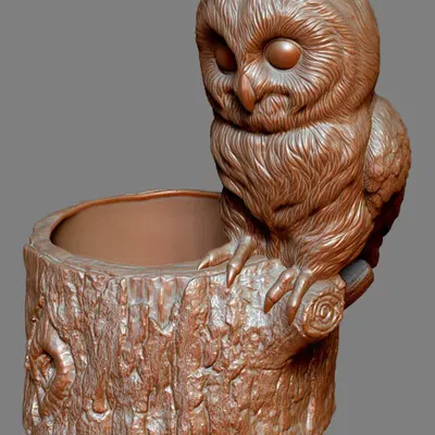 Owl themed planter/desk organizer/item holder