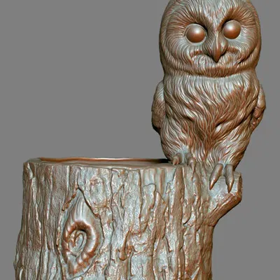 Owl themed planter/desk organizer/item holder