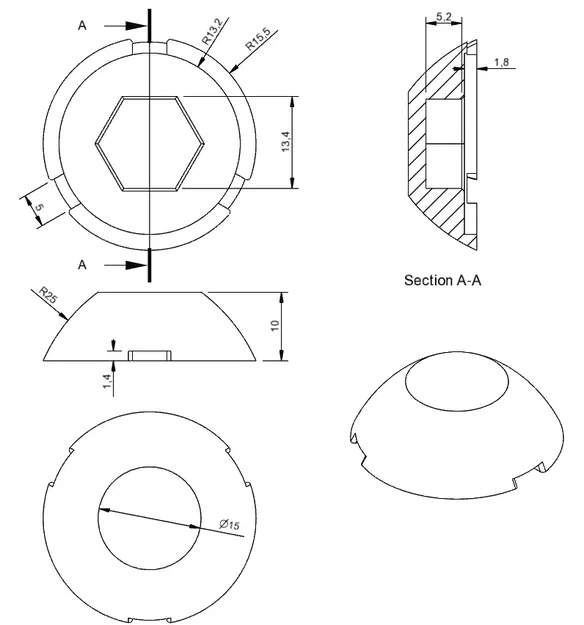 Nắp che ốc vít lục giác M8 - Image 4