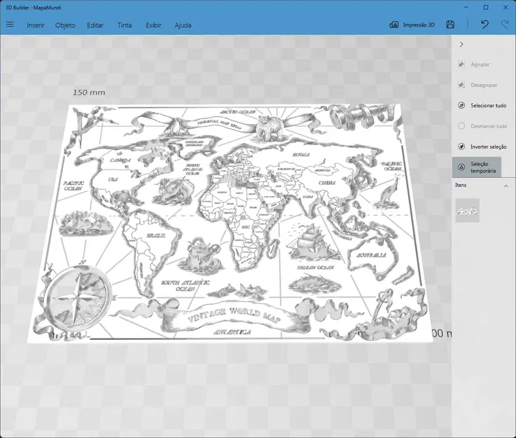 Bản đồ Thế giới Vintage - Image 1