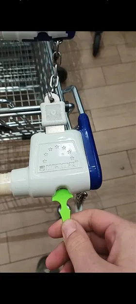 Móc khóa đồng xu xe đẩy mua sắm - Image 1