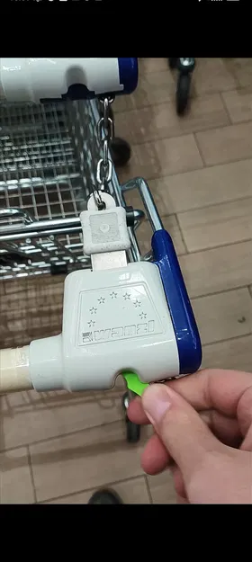 Móc khóa đồng xu xe đẩy mua sắm - Image 2