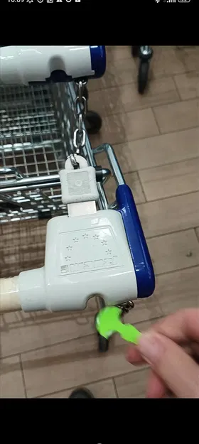 Móc khóa đồng xu xe đẩy mua sắm - Image 3