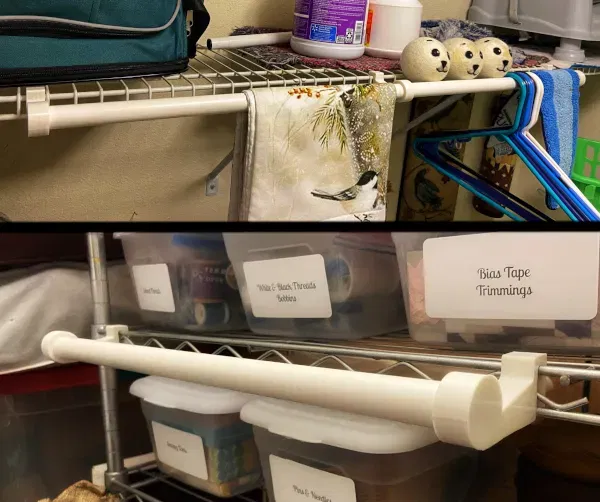 Wire Shelf Rod Brackets for Half Inch PVC Pipe - Image 1