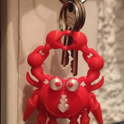 Mô hình Cua Tim Dẻo (Flexi Heart Crab) - Dây Chuyền / Móc Khóa