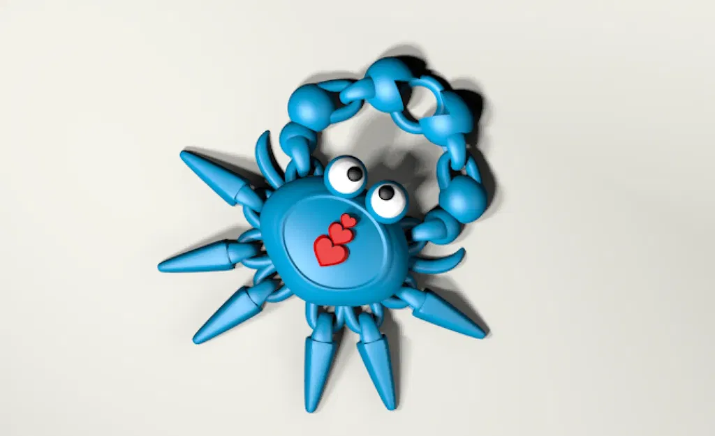 Mô hình Cua Tim Dẻo (Flexi Heart Crab) - Dây Chuyền / Móc Khóa - Image 3