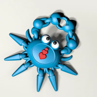 Mô hình Cua Tim Dẻo (Flexi Heart Crab) - Dây Chuyền / Móc Khóa