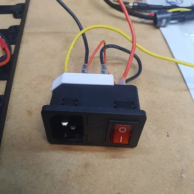 Nắp che an toàn sau ổ cắm điện IEC320 C14 có cầu chì