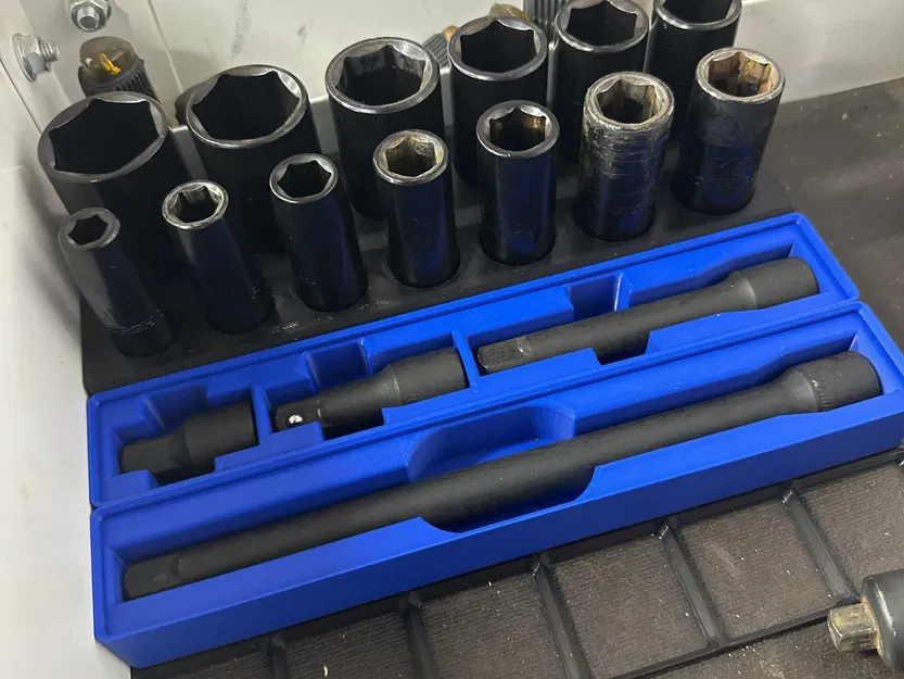 Gridfinity HF 1/2" Deep Impact Socket Holder - Image 1