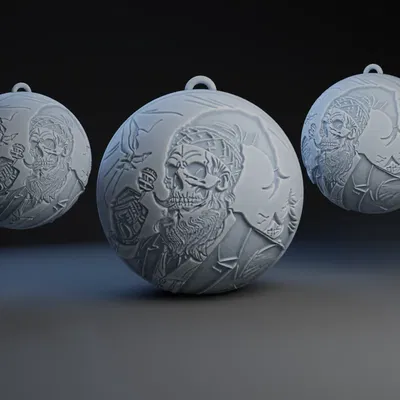 Trang trí cây thông Noel hình đầu lâu ông già Noel