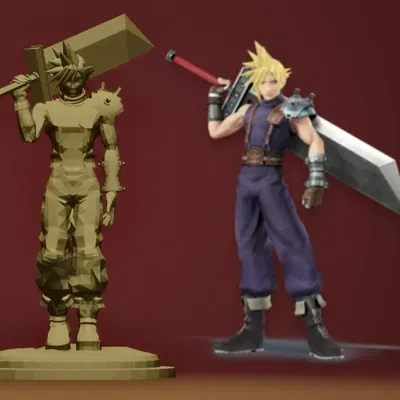 CLOUD STRIFE - Mô Hình 3D Cloud Strife Final Fantasy VII Smash Bros