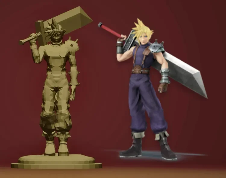 CLOUD STRIFE - Mô Hình 3D Cloud Strife Final Fantasy VII Smash Bros