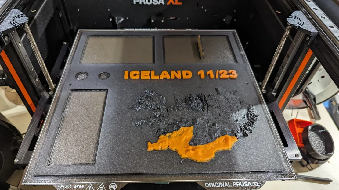 Khung ảnh Iceland bản đồ địa hình cho Prusa XL - Image 1