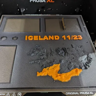 Khung ảnh Iceland bản đồ địa hình cho Prusa XL