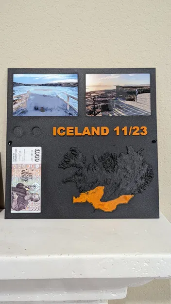 Khung ảnh Iceland bản đồ địa hình cho Prusa XL - Image 2