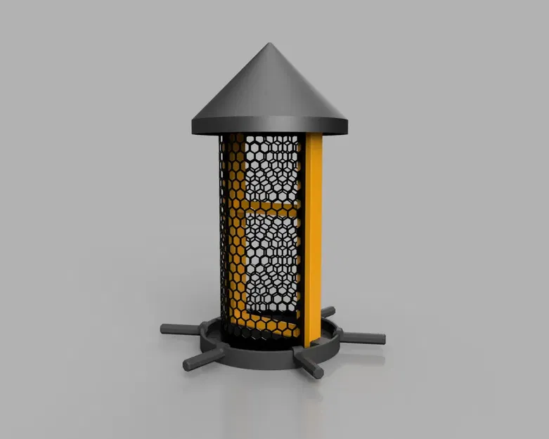 Trụ cho chim ăn hạt đậu phộng, thức ăn chim, tròn, để treo hoặc bắt vít - Image 1