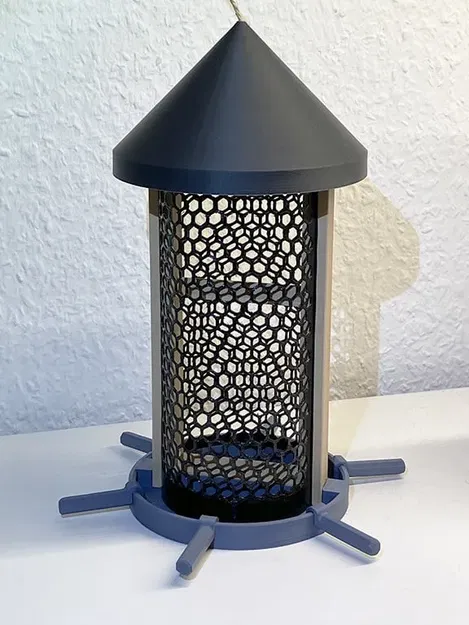 Trụ cho chim ăn hạt đậu phộng, thức ăn chim, tròn, để treo hoặc bắt vít - Image 3