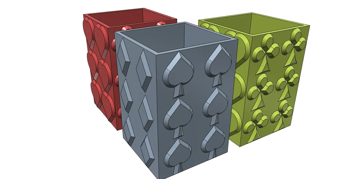 Pencil holder stand pen Poker easy print - Image 1