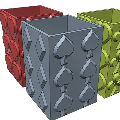 Pencil holder stand pen Poker easy print