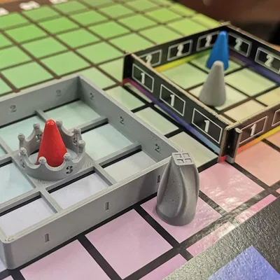 Hàng rào tính điểm và quân cờ người in được cho 'Hues and Cues'