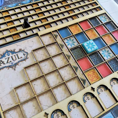 Azul boardgame LASERCUT overlay khe cắm gạch và chốt giữ điểm