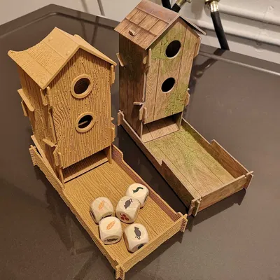 Hộp/Tháp/Máng ăn xúc xắc Wingspan - Bản sửa lỗi đóng gói phẳng