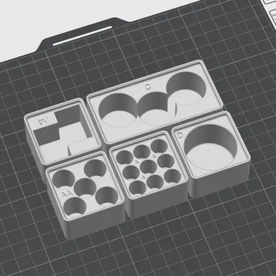 Kệ Pin Gridfinity - Nam Châm Ép Khít