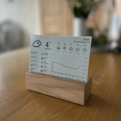 ESP32 E-Paper Weather Display Stand