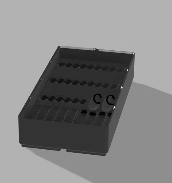 Hex Holder Gridfinity 4x2 (4U tall) - holds long, short and extender bits - Image 5