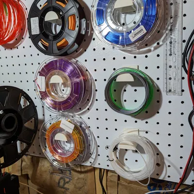 Small Filament Reel, spool or remnant holder for Pegboard