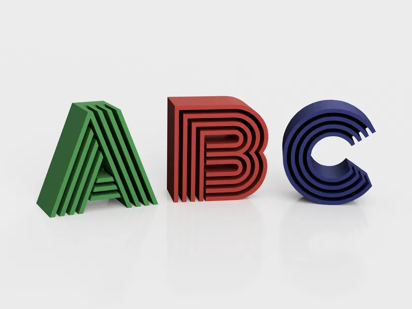 Mẫu Chữ/Số Bảng Chữ Cái 3D - Image 1