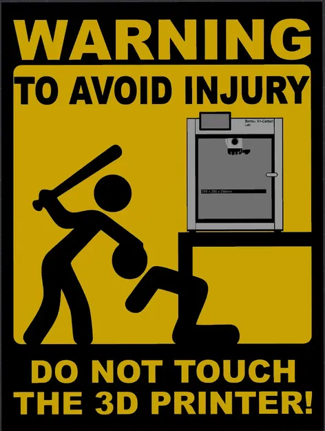 Warning sign Bambu Lab X1 - Image 1