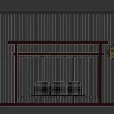 Trạm xe buýt dưới mưa