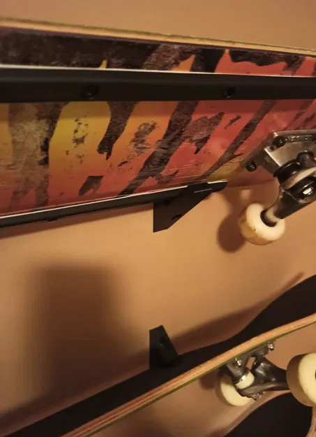 Skateboard Holder remixed for skateboard with protective rails - Image 1