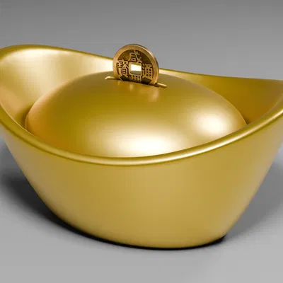 Chinese Gold Piggy Bank
