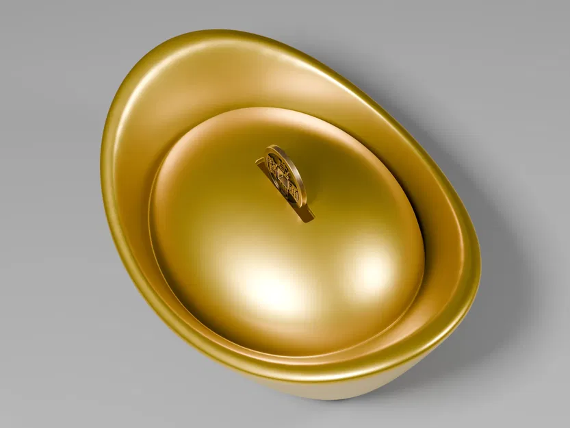 Chinese Gold Piggy Bank - Image 3