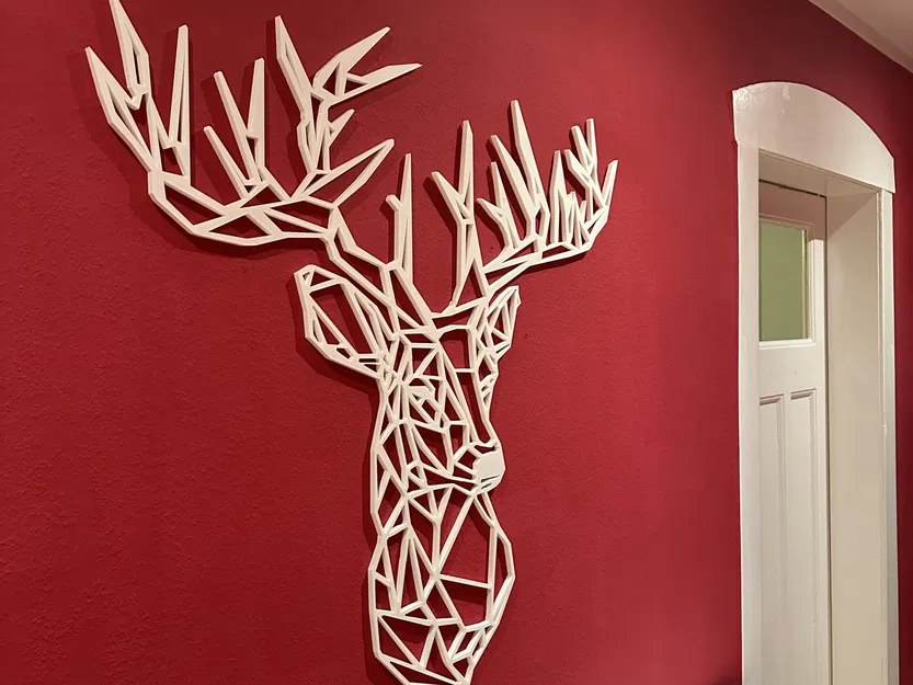 Đầu Hươu Đầu Nai Phong Cách Low Poly - Kích Thước Lớn - Image 2