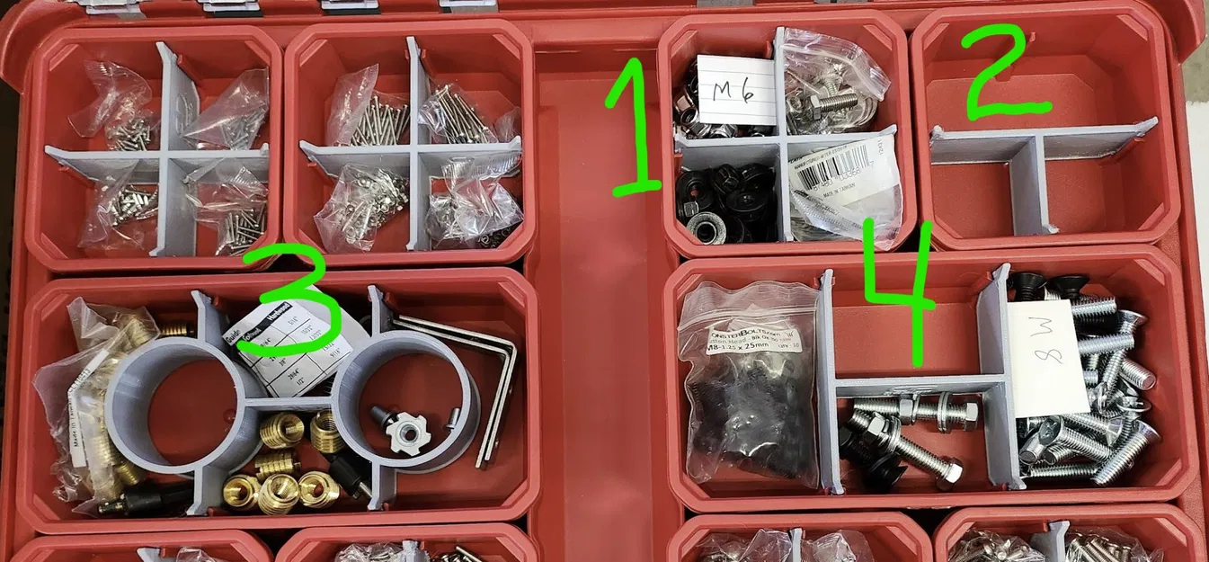 Vách ngăn Packout dạng chữ thập cho thùng nhỏ, thiết kế mỏng - Image 2