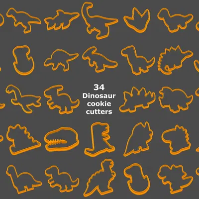 Bộ 34 Khuôn Cắt Bánh Khủng Long / Dụng Cụ Cắt Bánh [Dinosaurus vykrajovátka]