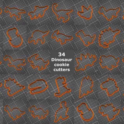 Bộ 34 Khuôn Cắt Bánh Khủng Long / Dụng Cụ Cắt Bánh [Dinosaurus vykrajovátka]