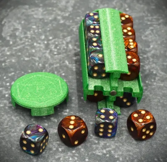 Round D6 Dice Box Tower With Magnets - Image 1