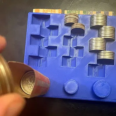 Hộp Đựng Tiền Xu Mỹ Có Chỗ Cất Giấy Gói & Hỗ Trợ Cuốn Tiền