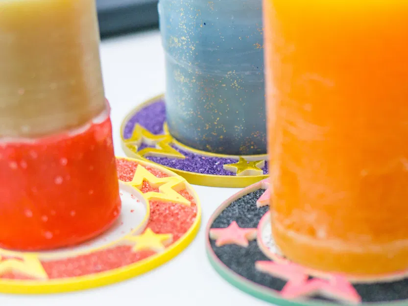 Đế Lót Nến Giáng Sinh Nhiều Kích Cỡ (Trang Trí Bằng Cát) - Image 2