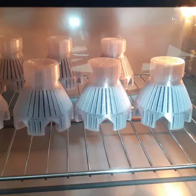 Hollow silica gel container.