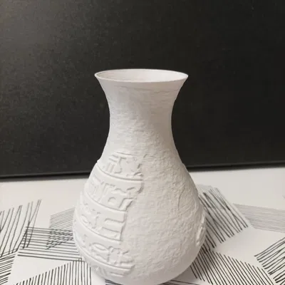 Damaged Ancient Egypt vase with hieroglyphs