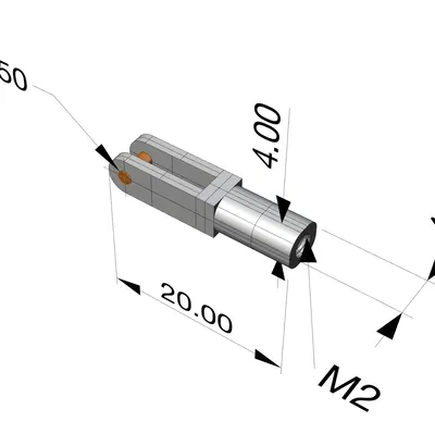 Khớp càng cua (clevis) cho cỡ 20 mm với ren M2