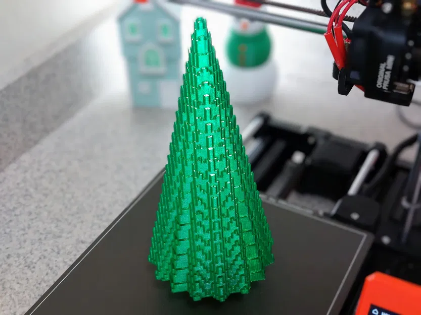 Cây Thông Noel Pixel Lớn Có Đế Nến LED - Image 1