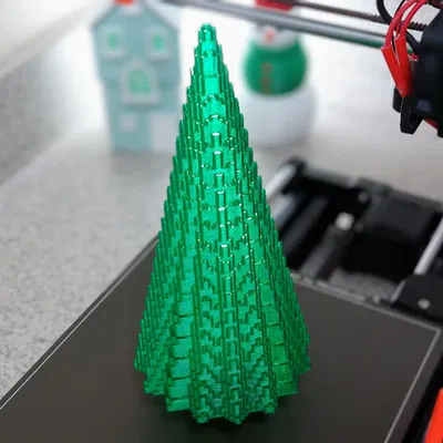 Cây Thông Noel Pixel Lớn Có Đế Nến LED